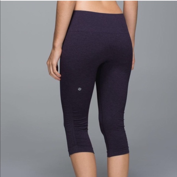 lululemon athletica Pants - Lululemon In The Flow Crop II in black grape